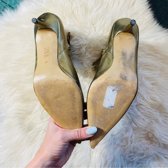 ZARA METALLIC ANKLE BOOTIES - Picture 5 of 6